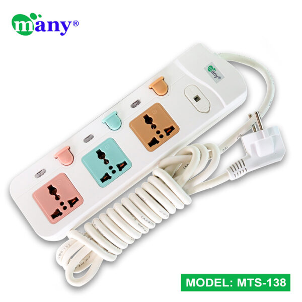 Many 3Pin Socket Multi Plug Model MTS-138