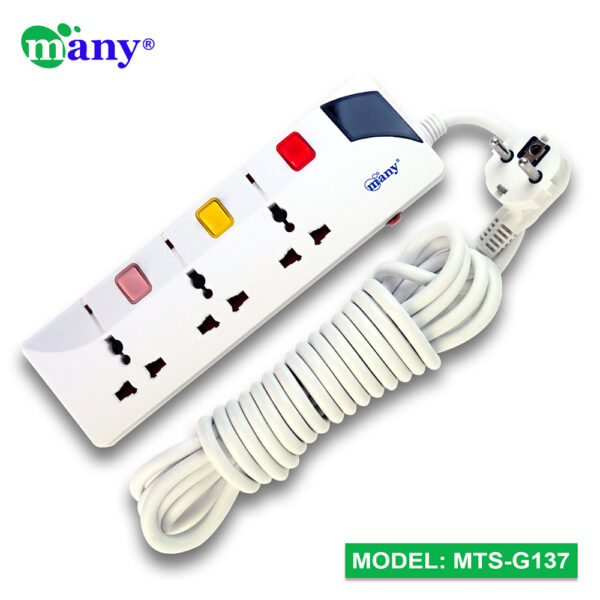 Many 3Pin Socket Multi Plug Model MTS-G137
